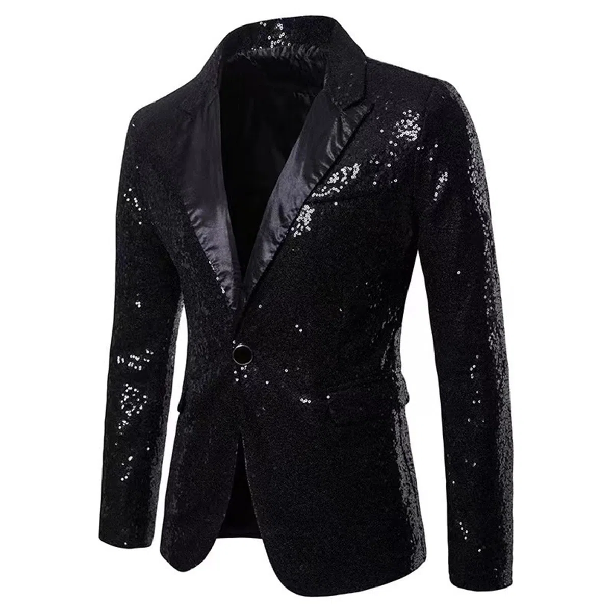 Disfraz casual para hombre, estilo Nightclub, lentejuelas de dos piezas, conjunto europeo espectáculo de ceremonia, elegante brillante para fiestas y fiestas