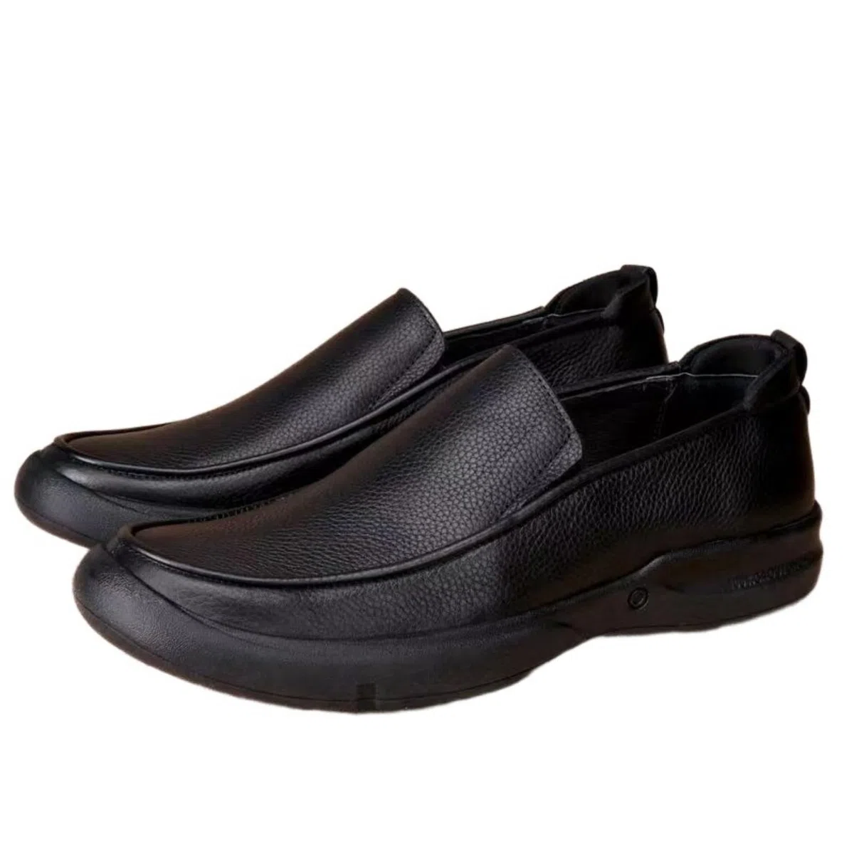 Amtopiyo Mocasines de piel auténtica suave para hombre, zapatos de vestir formales, Negro -, 42 EU