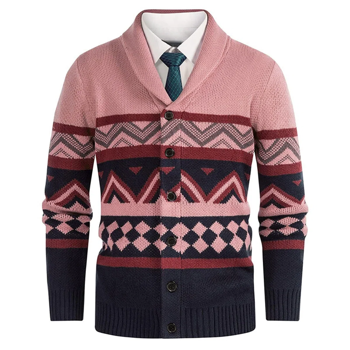Cardigan Hombre Invierno, Chaqueta Punto Hombre con Cuello En V Manga Larga Suéter De Punto con Botones Elegante Ajustado Cárdigan Ligero con Bolsillos para Otoño Invierno