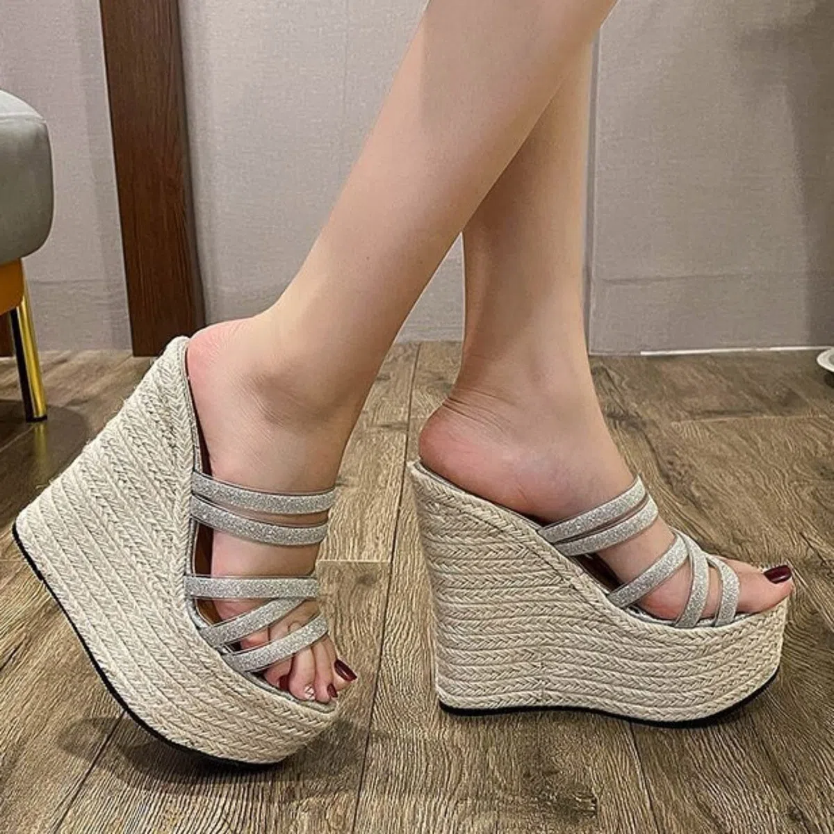 Chanclas con Plataforma Sandalias Y Palas de Mujer Sandalias con para mujer tacón de cuña ultraalto varias correas Zapatos Vestir Cuña Baja Zapatos ComoDos Vestir Gladiador