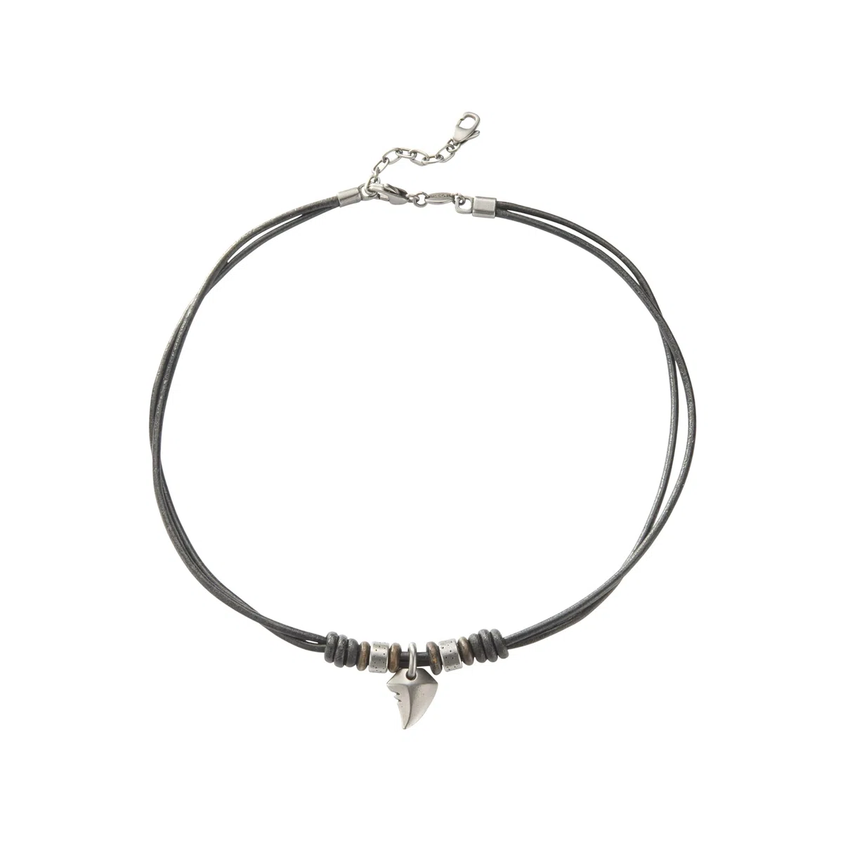 Fossil Men's Jewellery Made of Stainless Steel, 42 cm + 5 cm Extension, Pendant: 15 x 13 mm