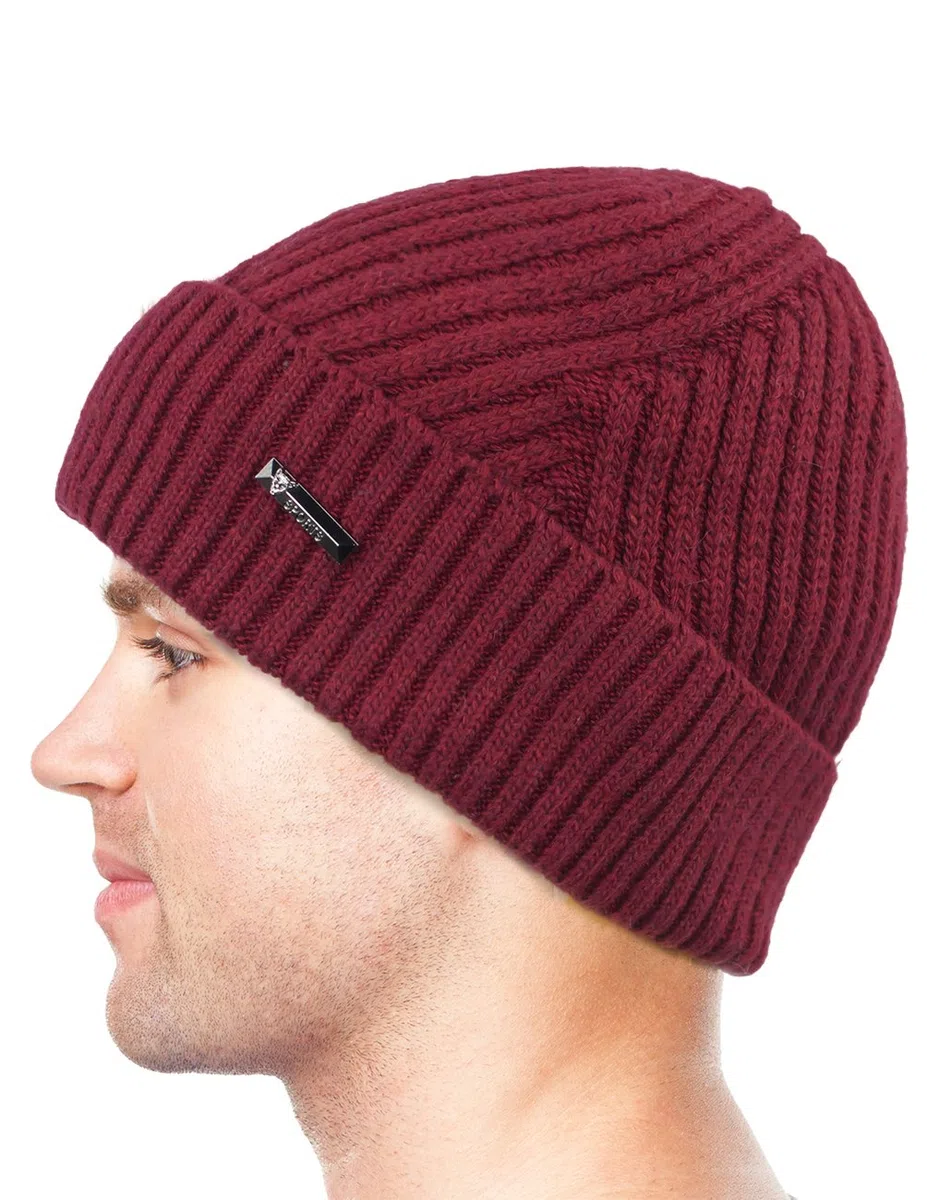Dahlia Skullies & Beanies - Gorro de lana para hombre, gorro de invierno de punto, forro polar,