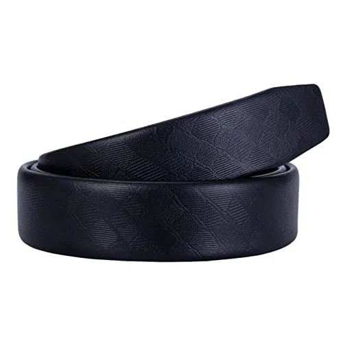 Hebillas Cinturones para Hombre Cuero Negro Hombres Vestido Jeans Cinturón Trinquete Deslizante Automático (Color : A, Size : 110cm)