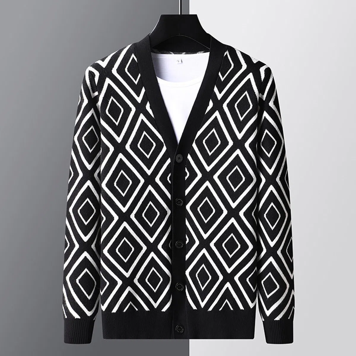 Genérico Jersey Hombre Cardigan, Chaqueta De Punto Elegante Hombre con Botones Corte Regular Cárdigan De Punto Color Liso Holgado Casual Punto Grueso para Otoño E Invierno