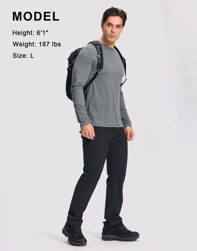 Pioneer Camp Pantalones de senderismo para hombre, exteriores, elásticos, impermeables, transpirables, de secado rápido, con cremallera, para escalada, montañismo