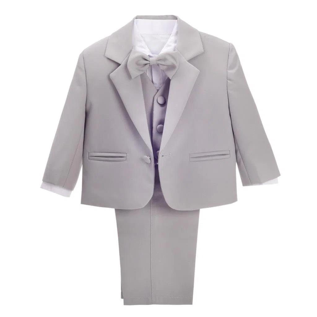 Lito Angels - Trajes para Bebe niño de Vestir Elegante Caqui, Conjunto de 5 Piezas de Traje Formal para Boda, Fiesta, Ceremonia y ocasión Especial