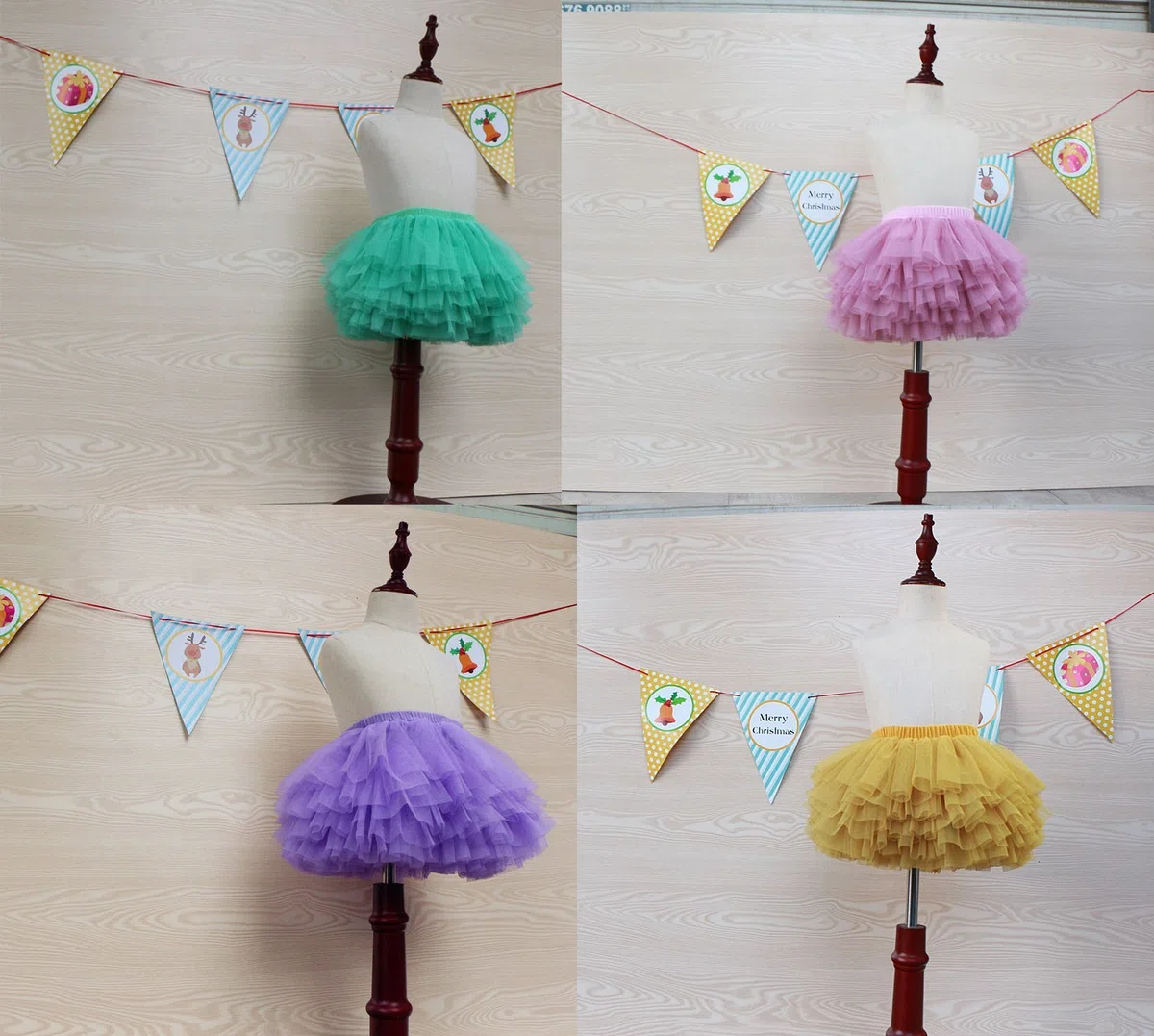Falda tutú para bebé niña niño 6 capas Tulle faldas 1-8T - - 12-24 meses
