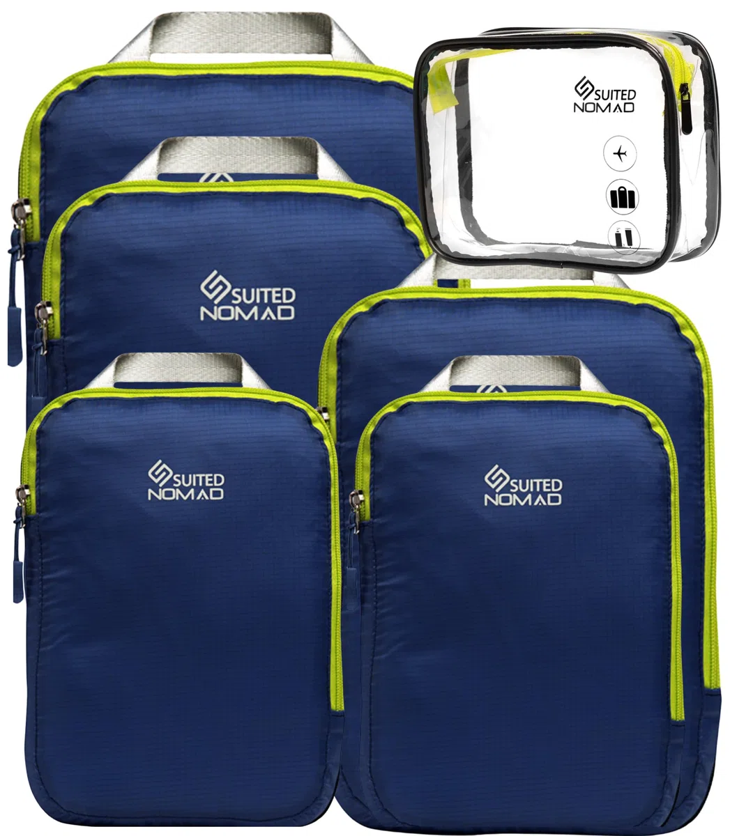 SUITEDNOMAD Juego de cubos de compresión ultraligeros, maletín y mochila, bolsas organizadoras de viaje