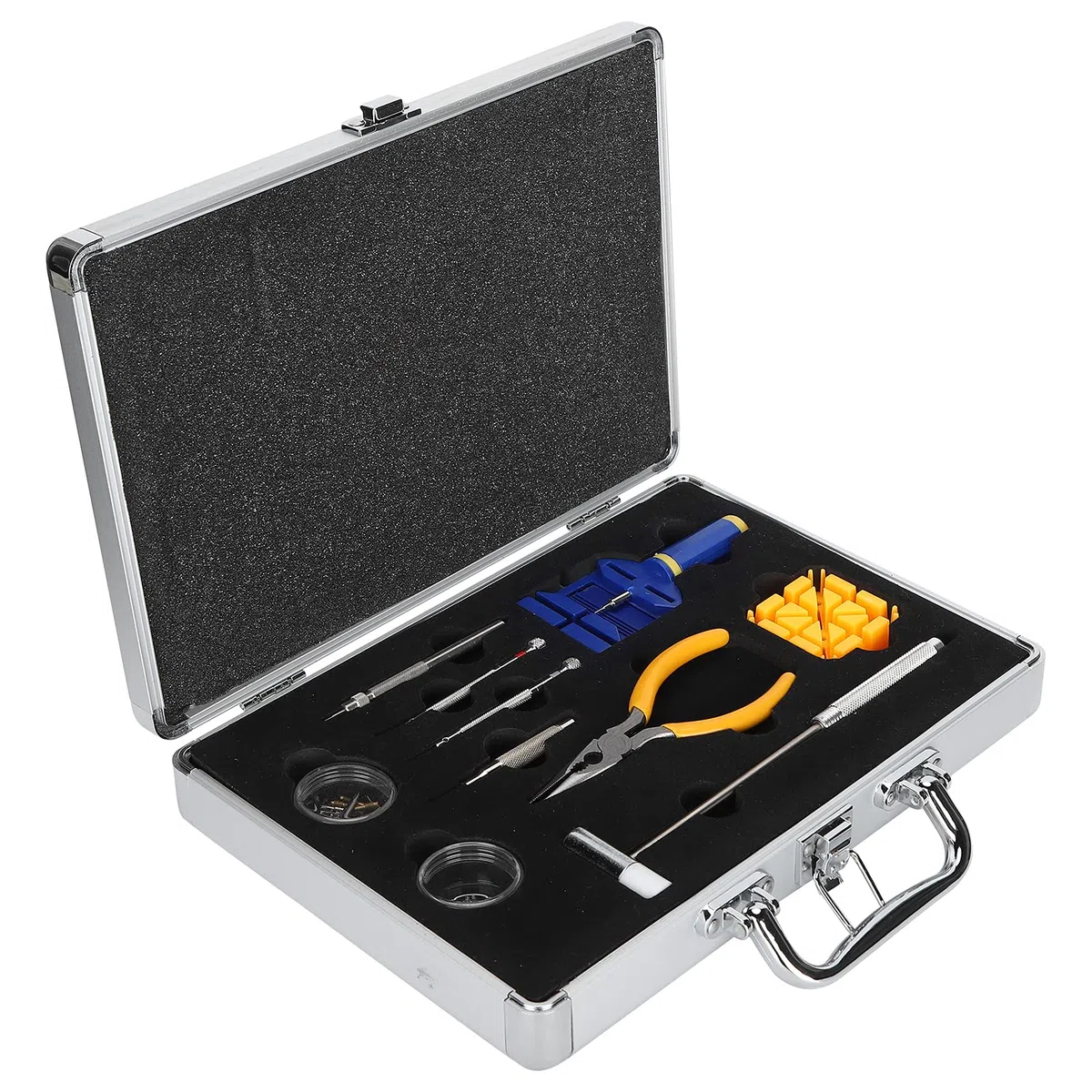 Kit de eliminación de eslabones de reloj, herramienta de reparación de removedor de pasadores de eslabones de correa de reloj, kit de reparación de relojes profesional Juego de
