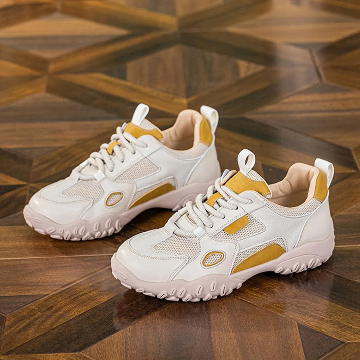 Zapatillas Mujer Punta Redonda Cordones Malla Ligeras Casuales Viaje Campus Vacaciones Caminata Exterior