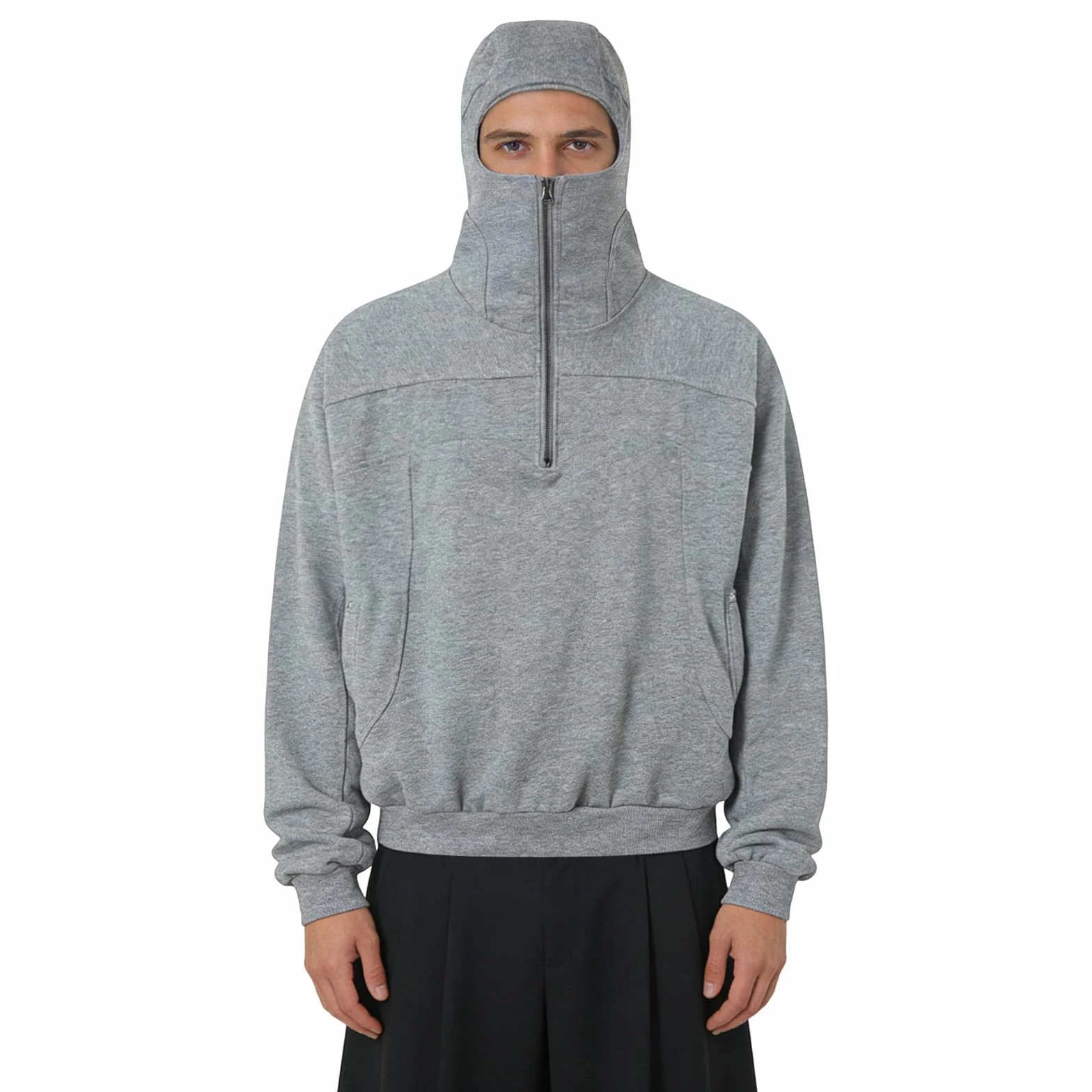 Sudadera con Capucha para Hombre Sudaderas con Capucha Y Cremallera Forro Polar Cremallera Y Bolsillo Sudadera para Hombre Pasamontañas