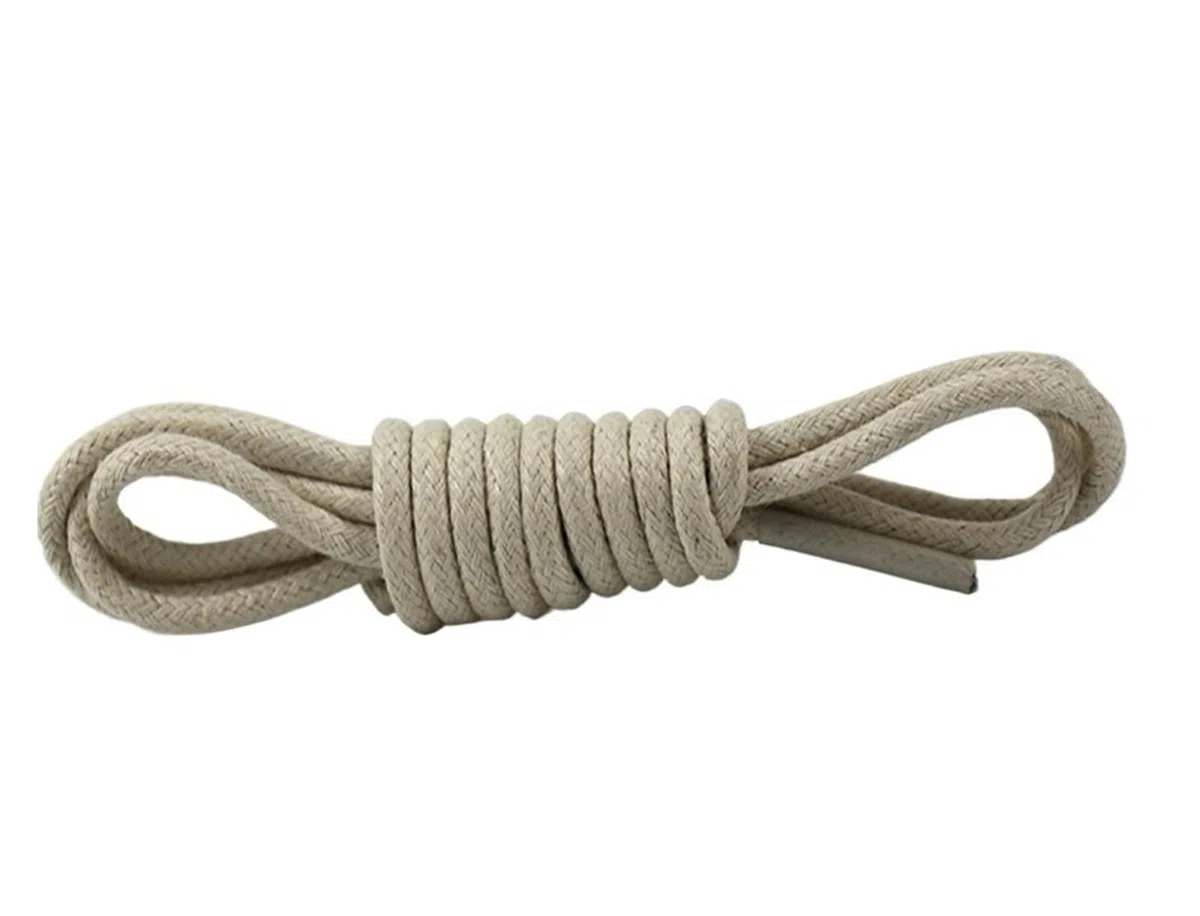 Cordones de zapatos planos, 1 par de cordones de cuero, cordones encerados de algodón, cordones de cuero redondos for zapatos, botas, cordones de zapatos unisex(Beige,120cm)