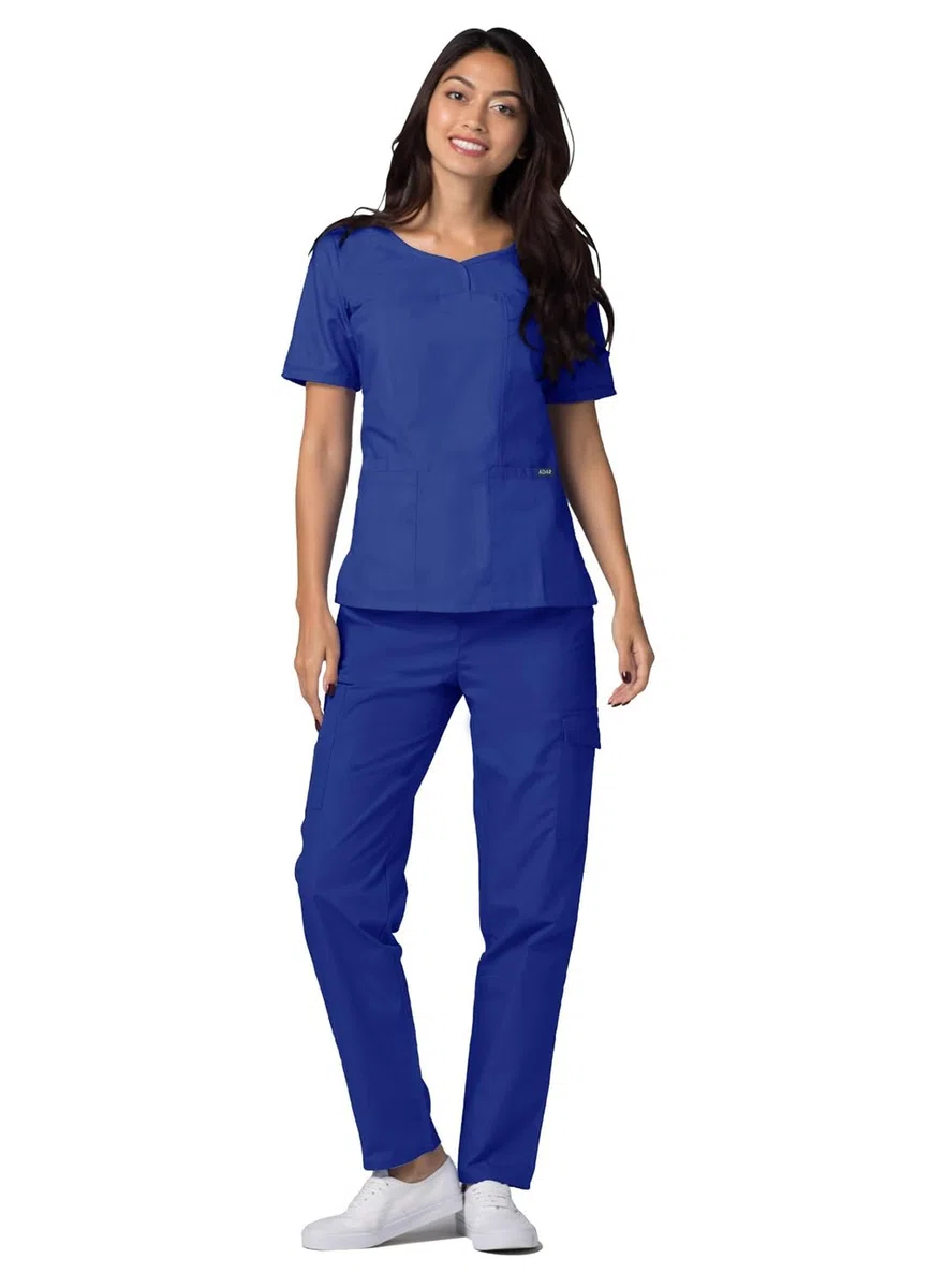 Adar Uniformes médicos - Casaca médica para Mujer con Cuello en v - 628 - Royal Blue - L
