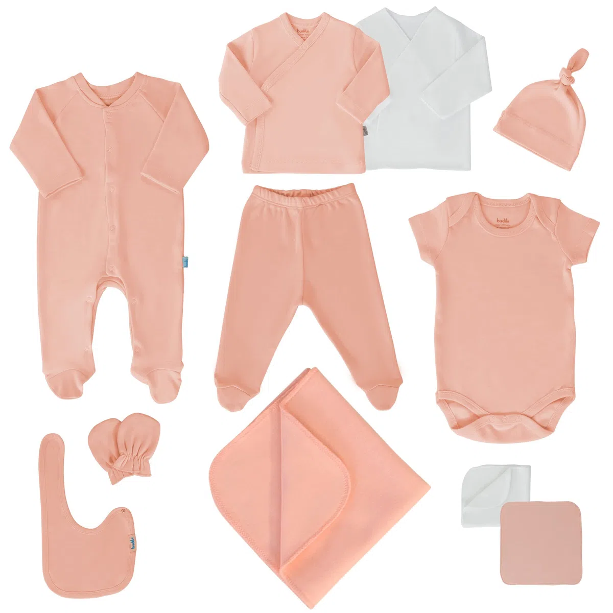 Conjunto básico para bebé recién nacido - 100% algodón orgánico natural con certificado GOTS - Conjunto de regalo de ropa de bebé - tejido suave, 11 piezas