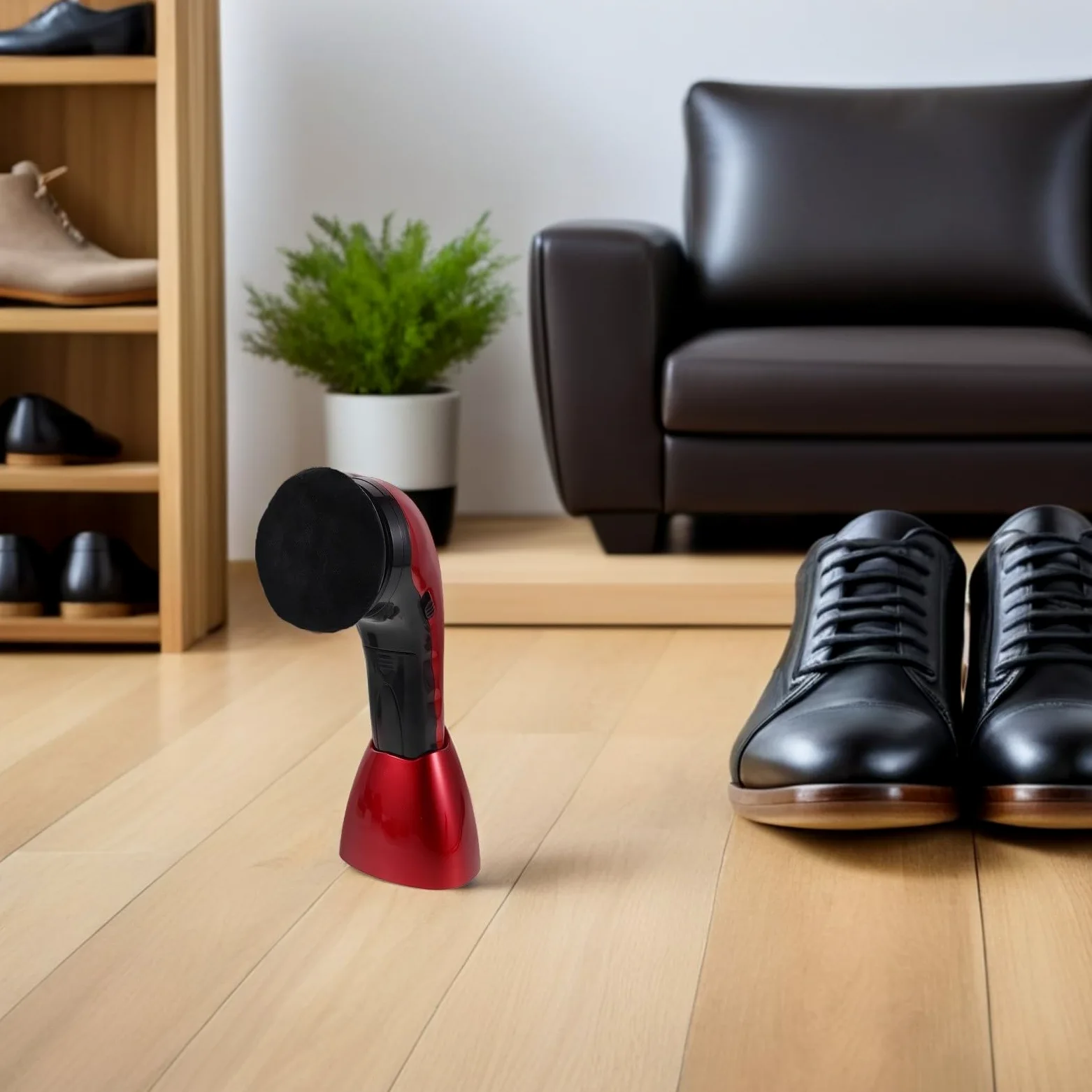 Cepillo Eléctrico para Zapatos Recargable con Cabezal Reemplazable | 1 Set, Fibra y Esponja, Portátil para Oficina y Hogar, Incluye Cabezales de Repuesto