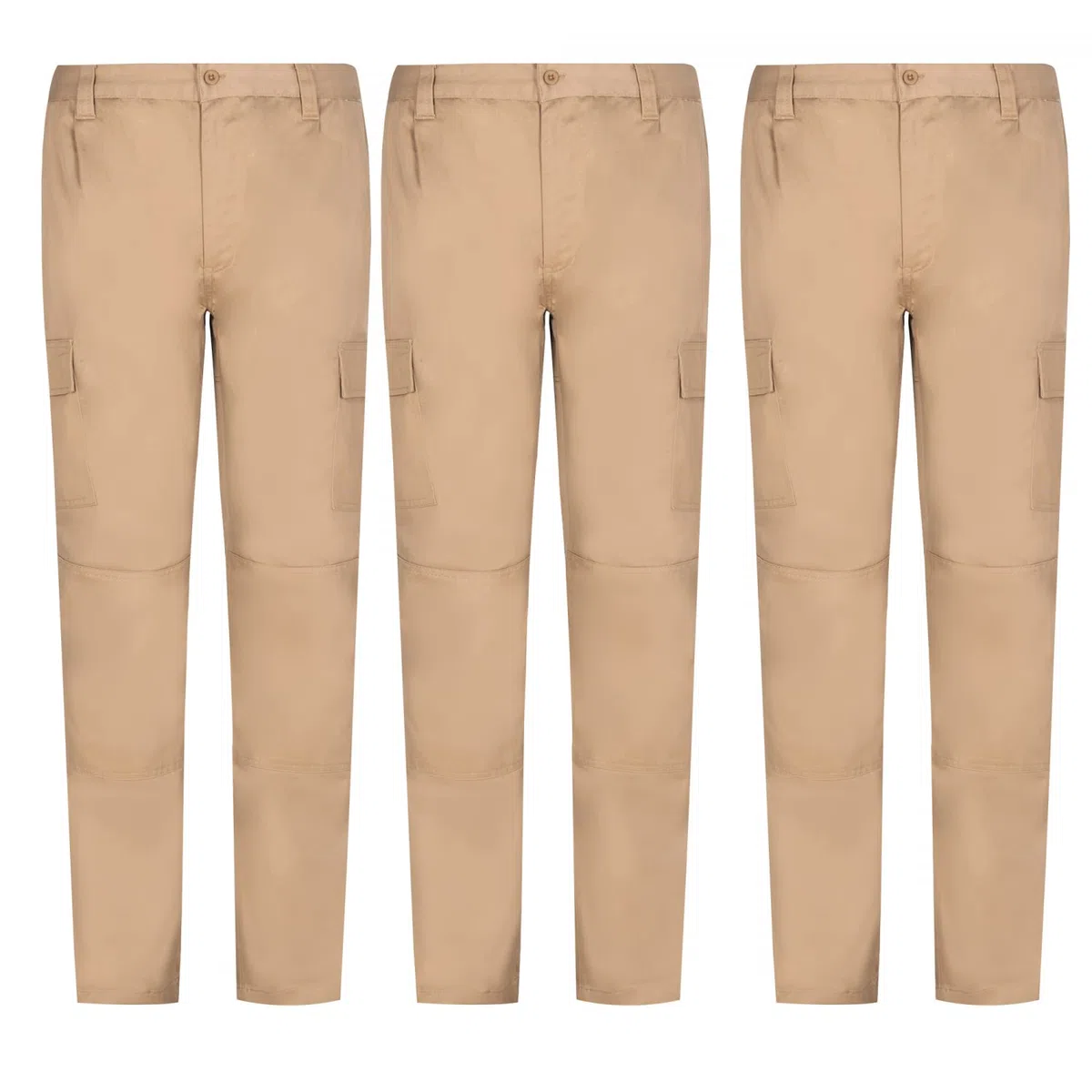 MISEMIYA - Pack 3 Pcs - PANTALÓN Hombre DE Trabajo MULTIBOLSILLO Uniforme Laboral Industrial Taller MECÁNICO Ref.9100-40, Camel