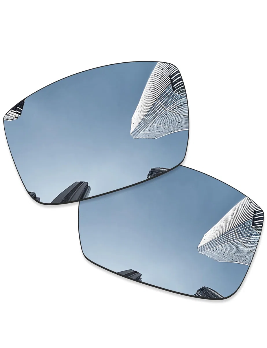 4 pares de lentes de repuesto para gafas de sol Oakley Gibston OO9449, color negro + titanio plateado + azul hielo + rojo fuego