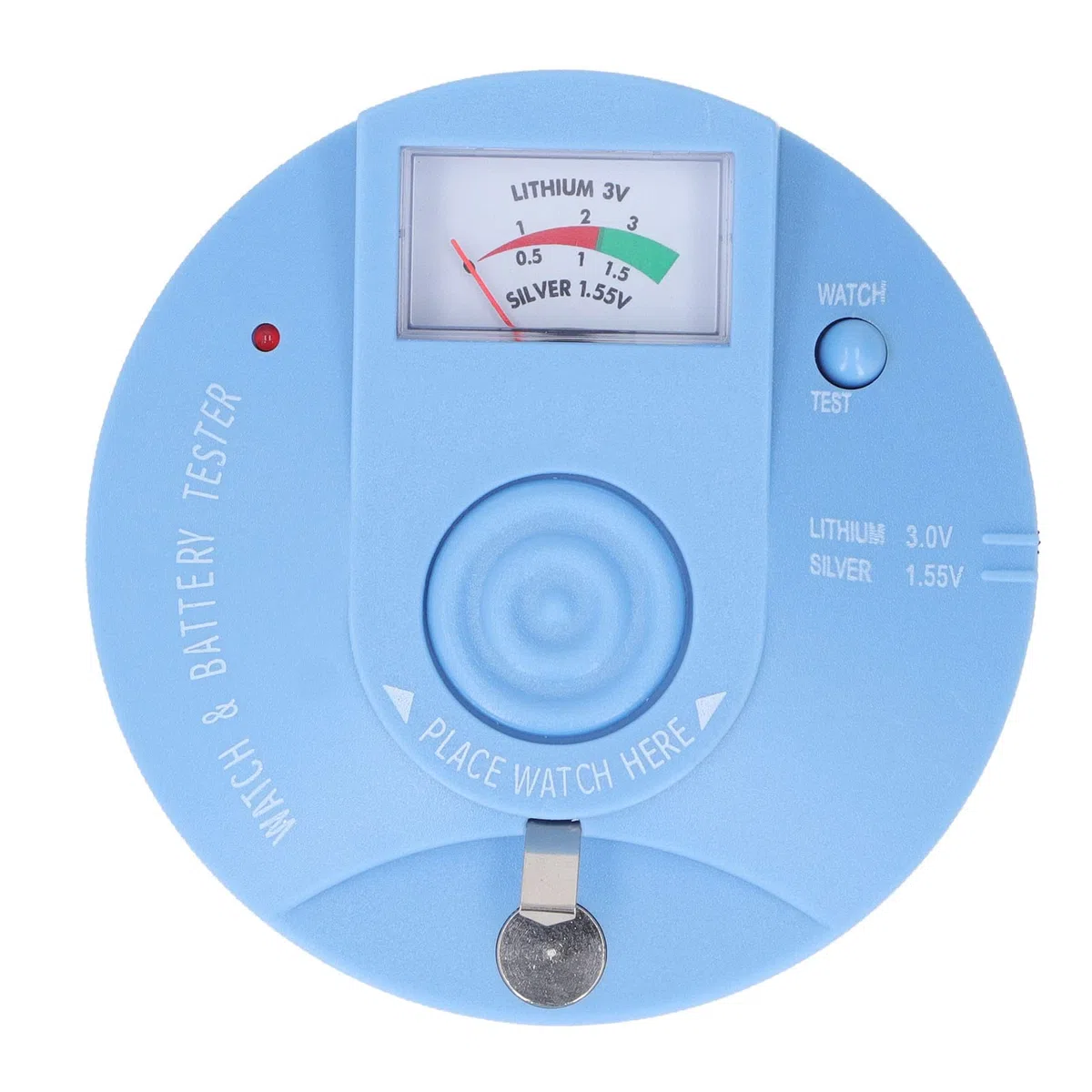 Yosoo Health Gear Probador de Pilas de Reloj Probador de Movimiento de Reloj ABS para Pilas de Botón de 1,55 V y 3 V, Comprueba el Nivel de Batería, Detecta Pulsos de Motor Paso a Paso, para