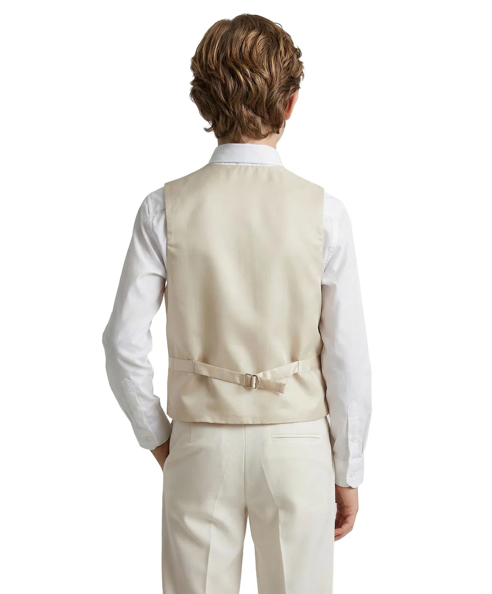 SIRRI Traje otomano Marfil para niño, Conjunto de 6 Piezas con Cuello mandarín para comunión y Boda, Tamaño 5 Años EU