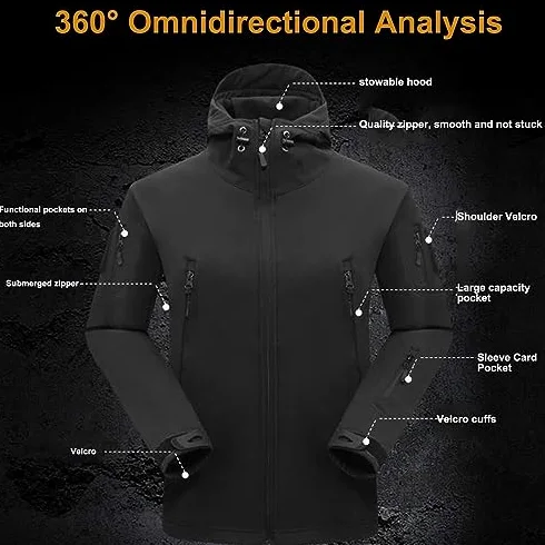 Conjunto de pantalones tácticos de concha suave, uniforme de camuflaje impermeable con capucha, ropa ligera para exteriores para hombre