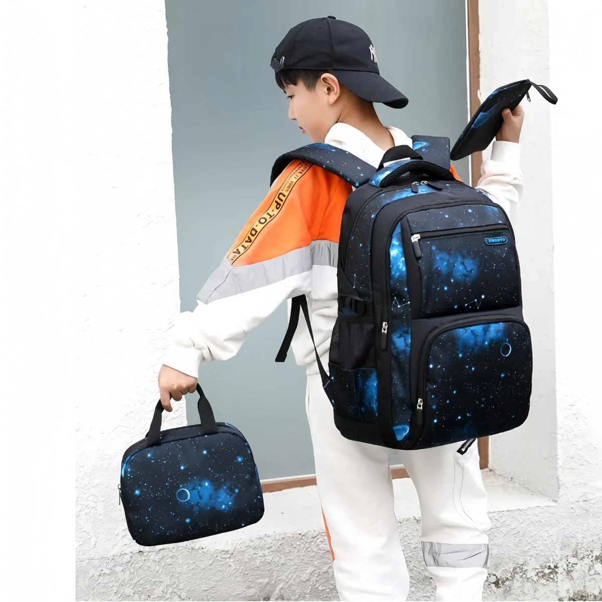 Mochila con Ruedas para Niños, Juego de 3 Mochilas Escolares Trolley con Bolsa de Almuerzo Estuche para Niño Primaria