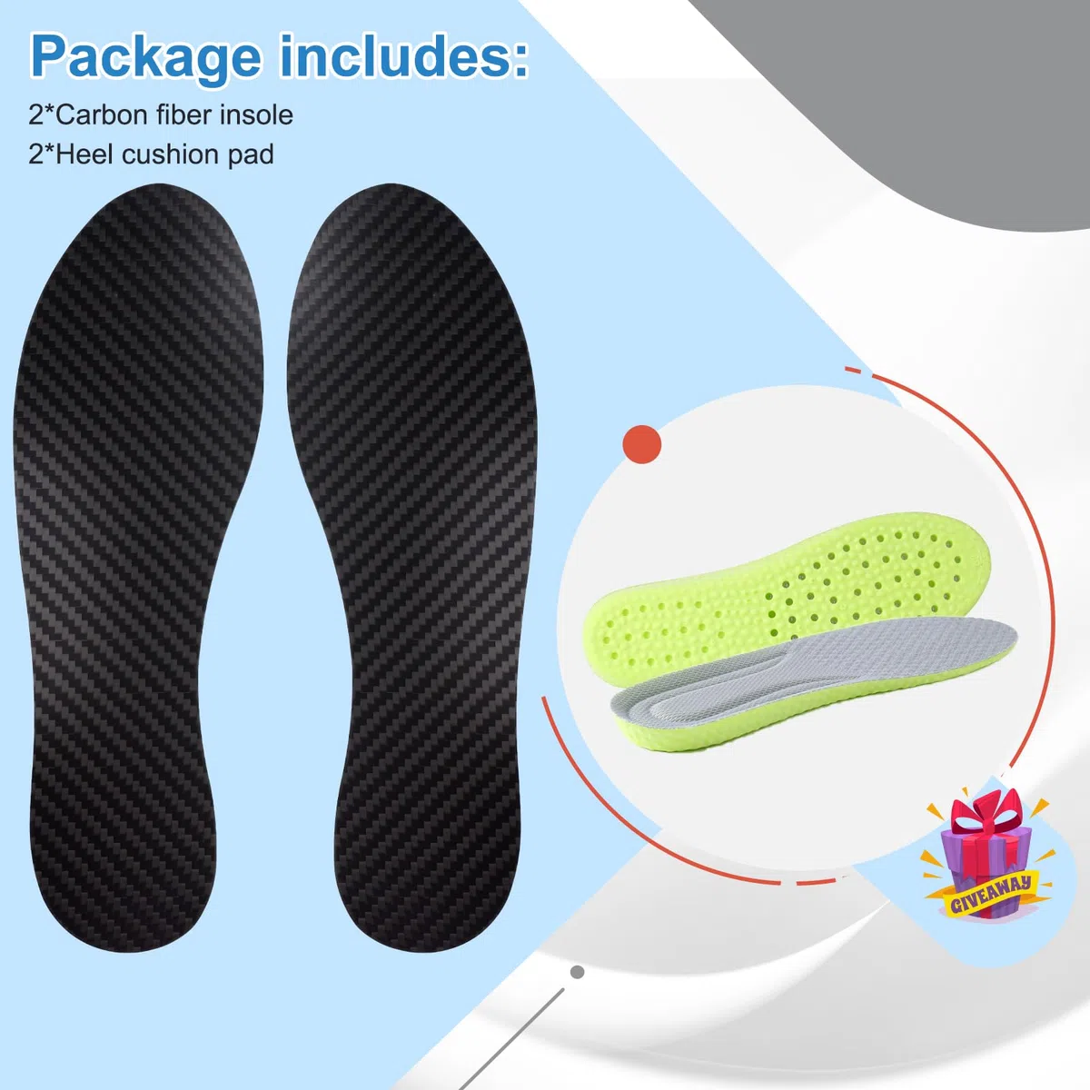1 par de plantillas de fibra de carbono para hombres y mujeres, inserto rígido de fibra de carbono para Hallux Rigidus Limitus, puntera de césped, puntera de Morton (9.85 pulgadas / 250 mm - Hombre