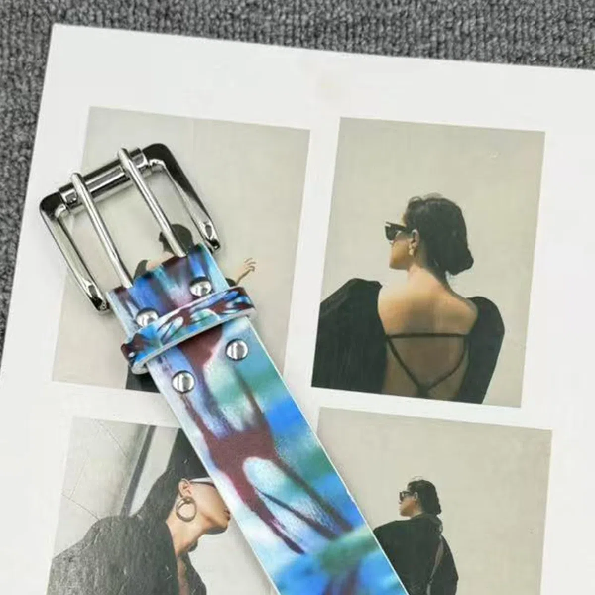 Cinturón de graffiti retro ajustable para hombres y mujeres de piel sintética con hebillas fuertes para varias ocasiones, cinturón de tela ajustable