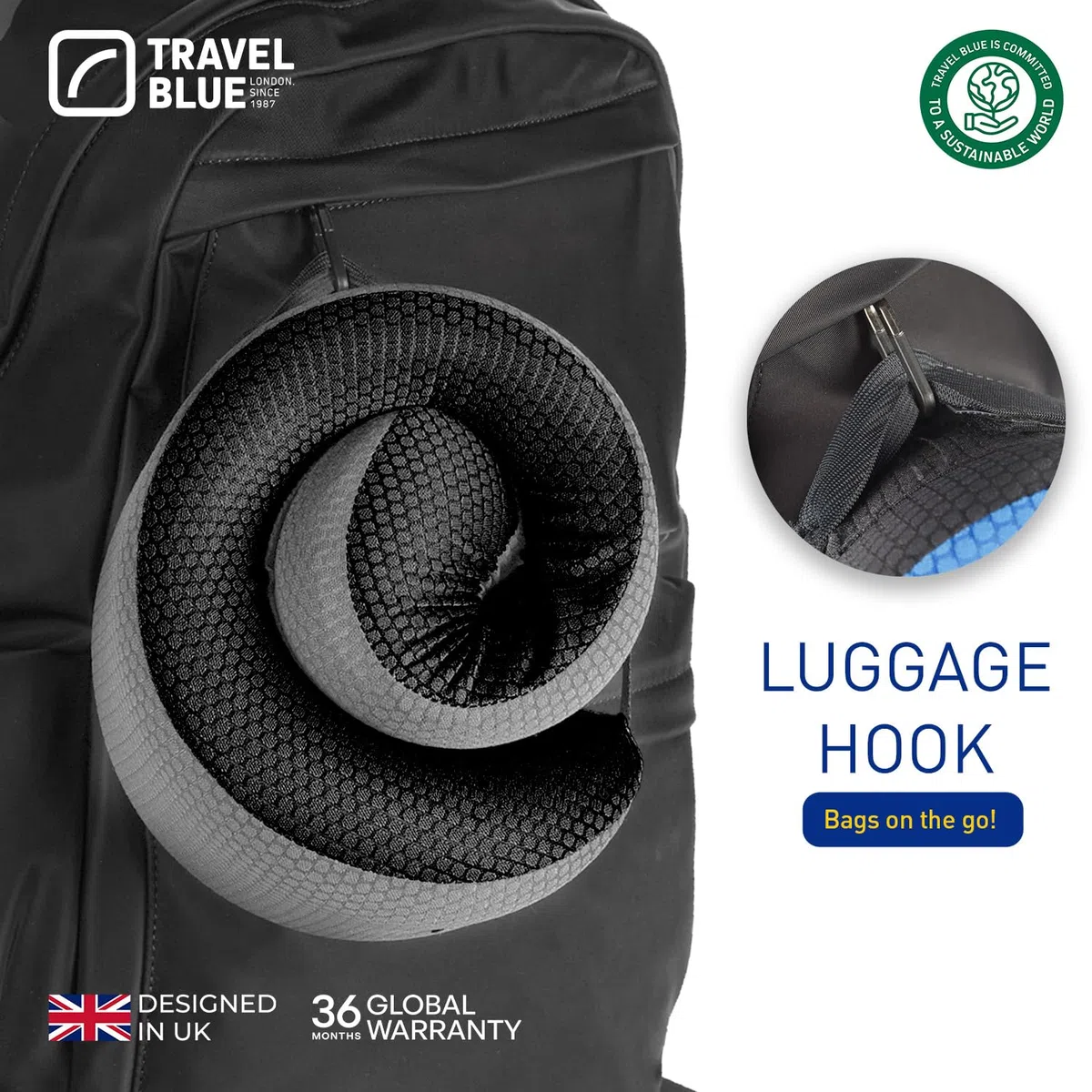 Travel Blue Dreamer Cojín cervical de avión – Almohada de espuma viscoelástica para viajes, cojín de viaje en avión con material de malla transpirable, funda extraíble, gran comodidad y apoyo (gris)
