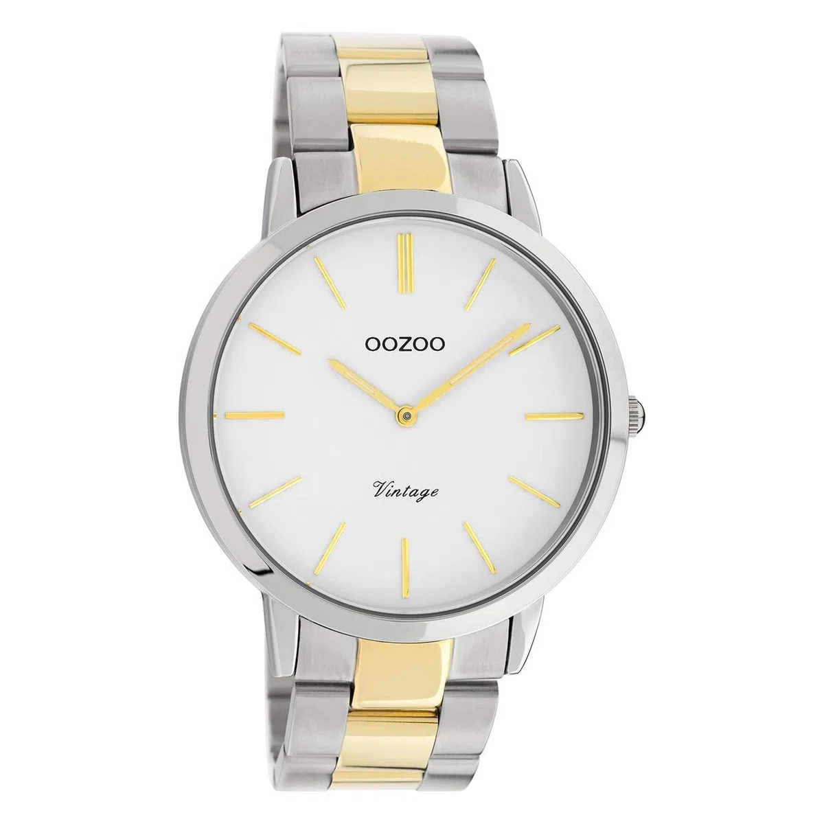 Oozoo Reloj de pulsera unisex, plata y oro, cuarzo, C20101, vintage, fino, acero inoxidable, UOC20101