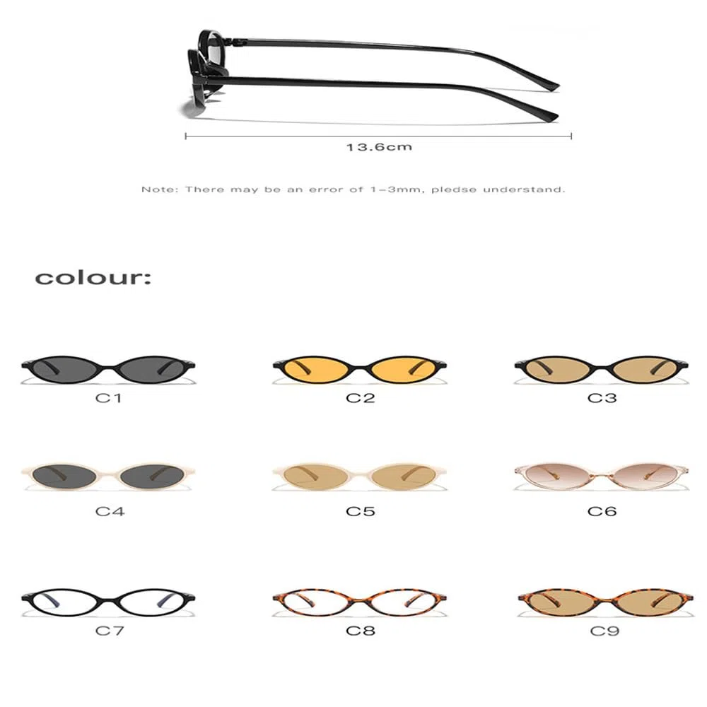 Gafas de sol ovaladas pequeñas vintage para hombre y mujer, gafas de sol modernas con protección UV400.