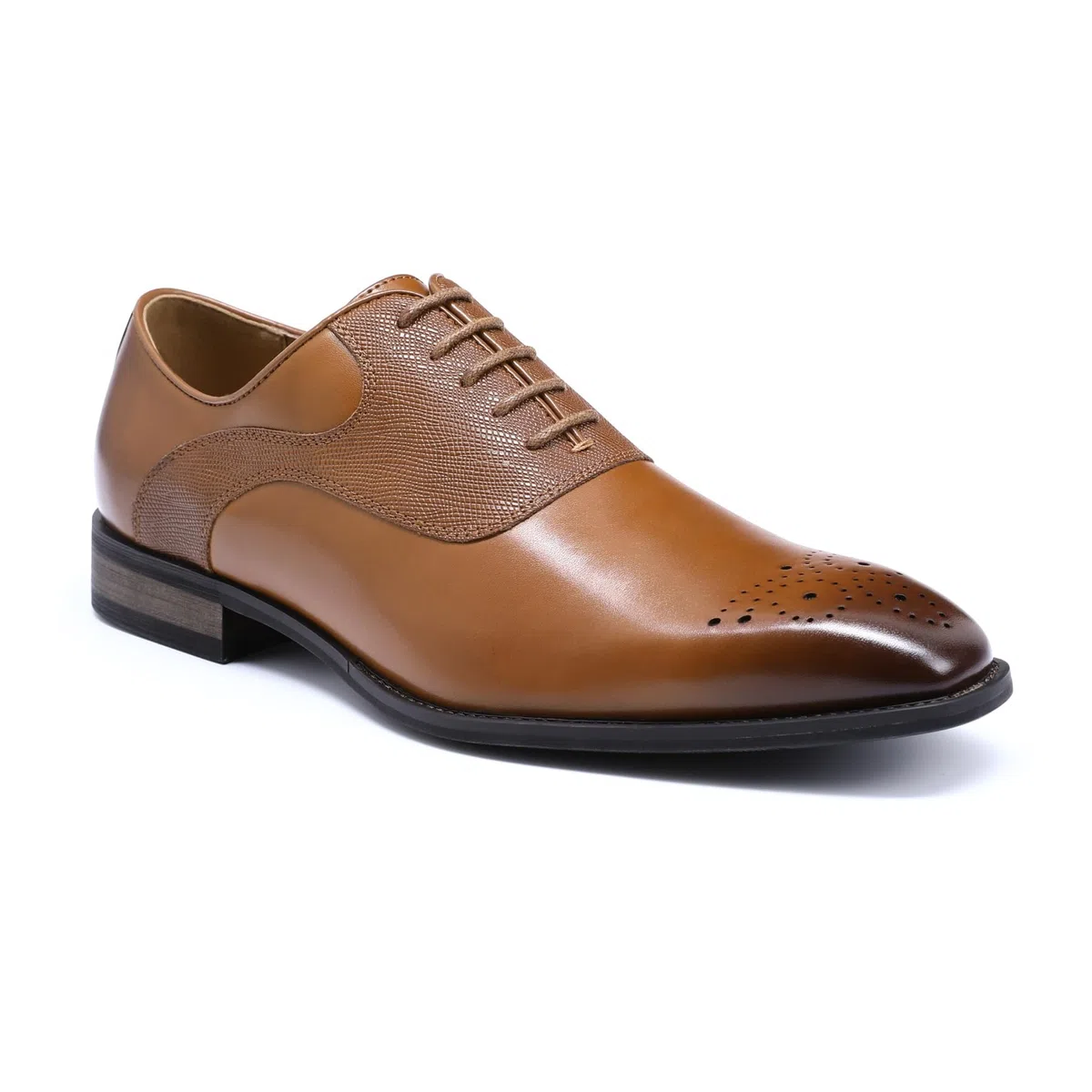 YFFUSHI Zapatos de Vestir Hombre, Zapatos Semialtos con Cordones Clásicos, Zapatos de Boda y Negocios, Oxford Derby Brogue con Cordones