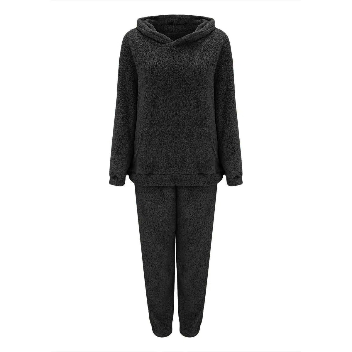 Traje de casa para mujer de 2 piezas, traje de casa de forro polar, pijama largo para mujer, conjunto de chándal de invierno, traje de cuerpo completo, traje de ocio, elegante, pantalón largo