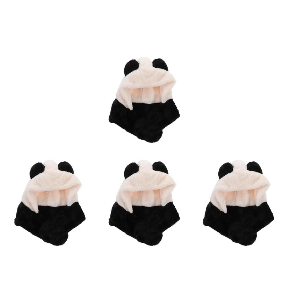 Healeved 4 Piezas Gorro de Panda para Mujer y Niña, Felpa Imitación