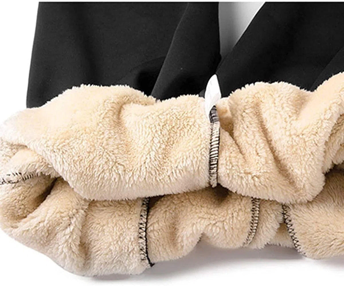Pantalones deportivos de forro polar para hombre, pantalones deportivos con puños, pantalones de invierno, cálidos, casuales, pantalones deportivos, cintura elástica, pantalones de chándal con