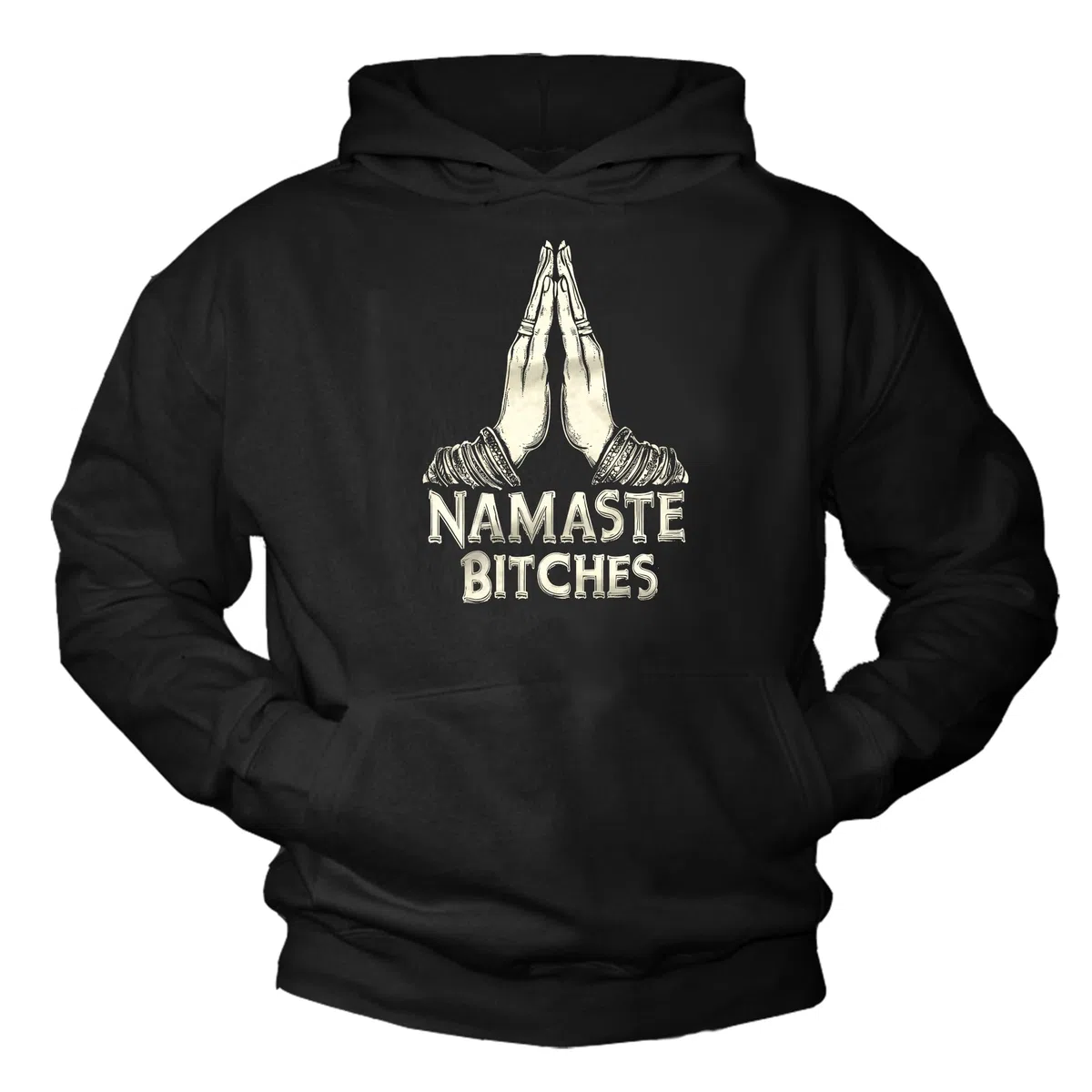 MAKAYA Sudadera con Capucha Hombre Buda Namaste - diseño Zen Espiritual Retro