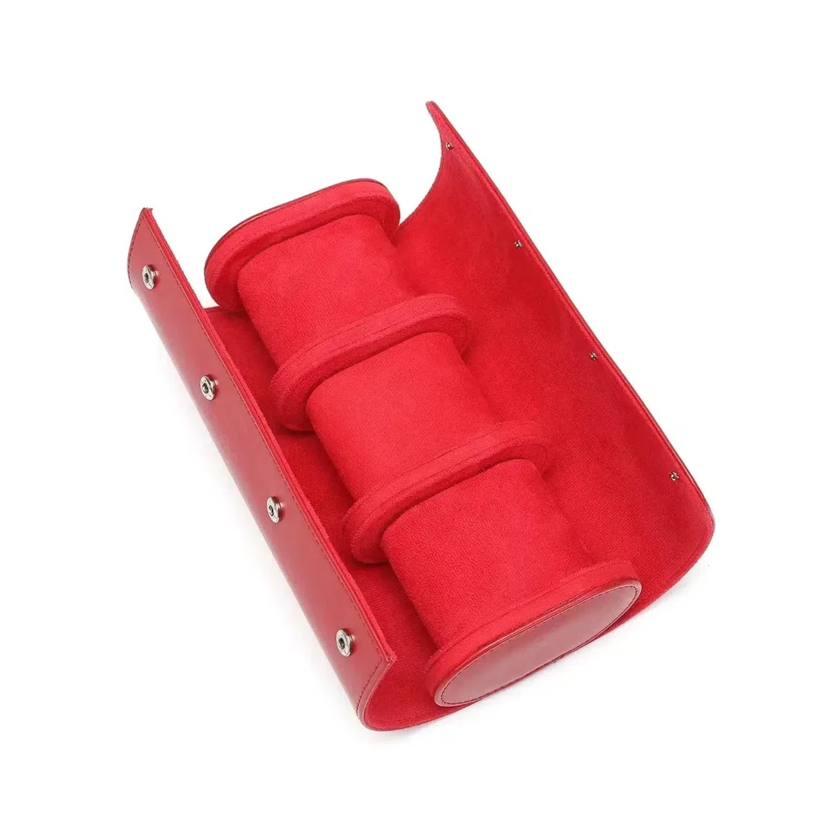 Estuche de cuero for guardar relojes, bolsa viaje, estuche portátil vintage for exhibir, for, organizador correas reloj para hombres y mujeres(Red)