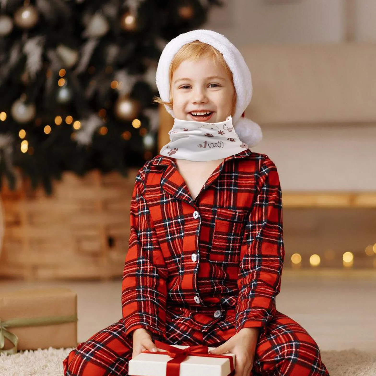 2 bufandas infantiles para niños y niñas, de algodón, con anillo en O, para el cuello, cálido invierno, otoño, bufanda, cuello, bufanda térmica a prueba de viento, para niños, regalo de