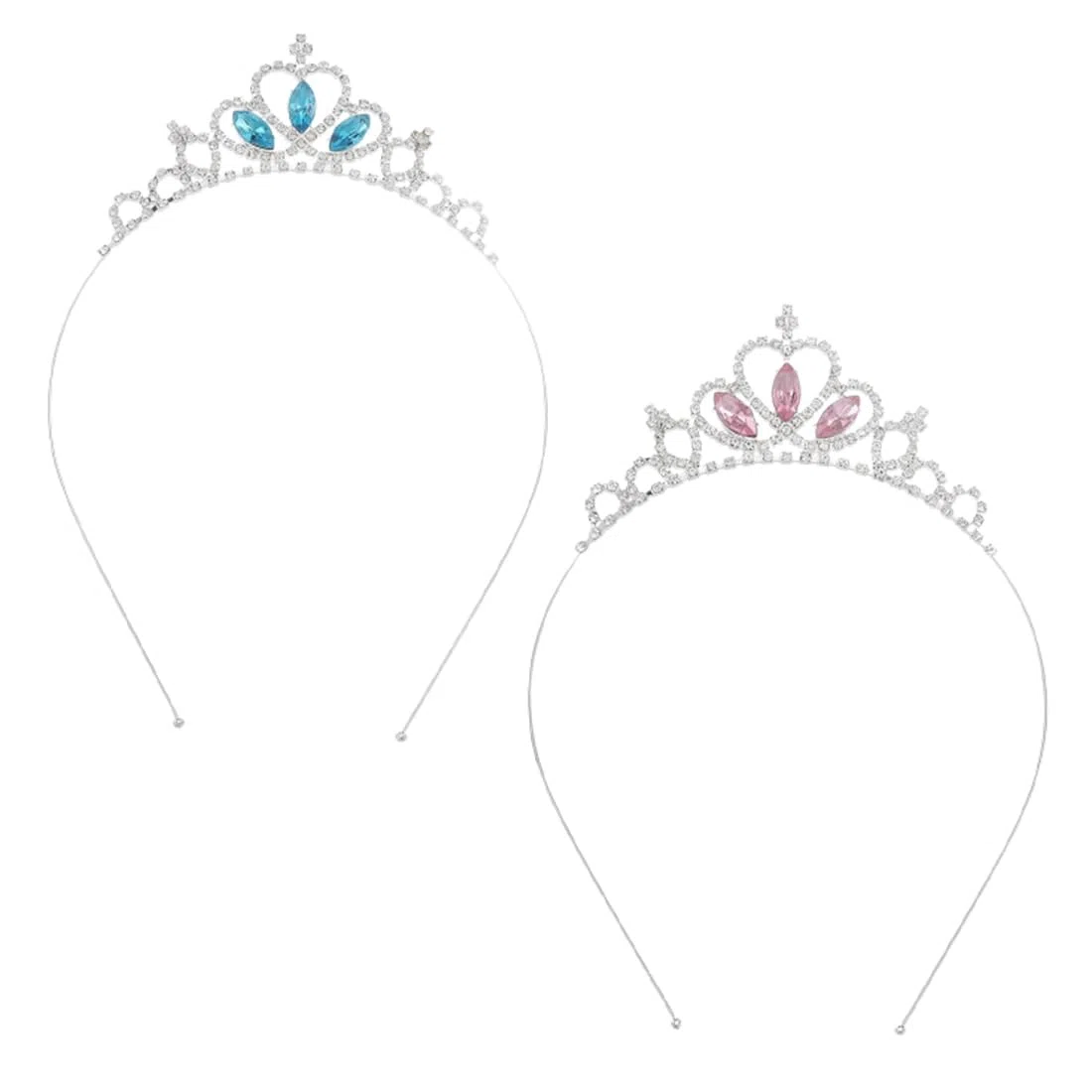 Corona Princesa Niña, 2 Piezas Coronas de Princesas Tocado de Cristal para Niñas Rosas Corona de Princesa para Niños Cumpleaños Azul Accesorios Princesa Corona Adecuado para Niñas de 3-12 años