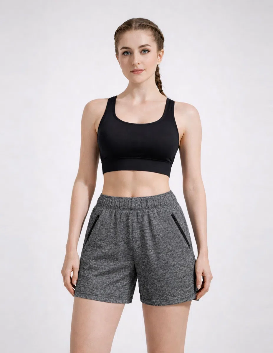 Liberty Imports 5-inch Yoga Training Shorts With Zipper Pockets Pantalones cortos de yoga Mujer (Pack de 5)