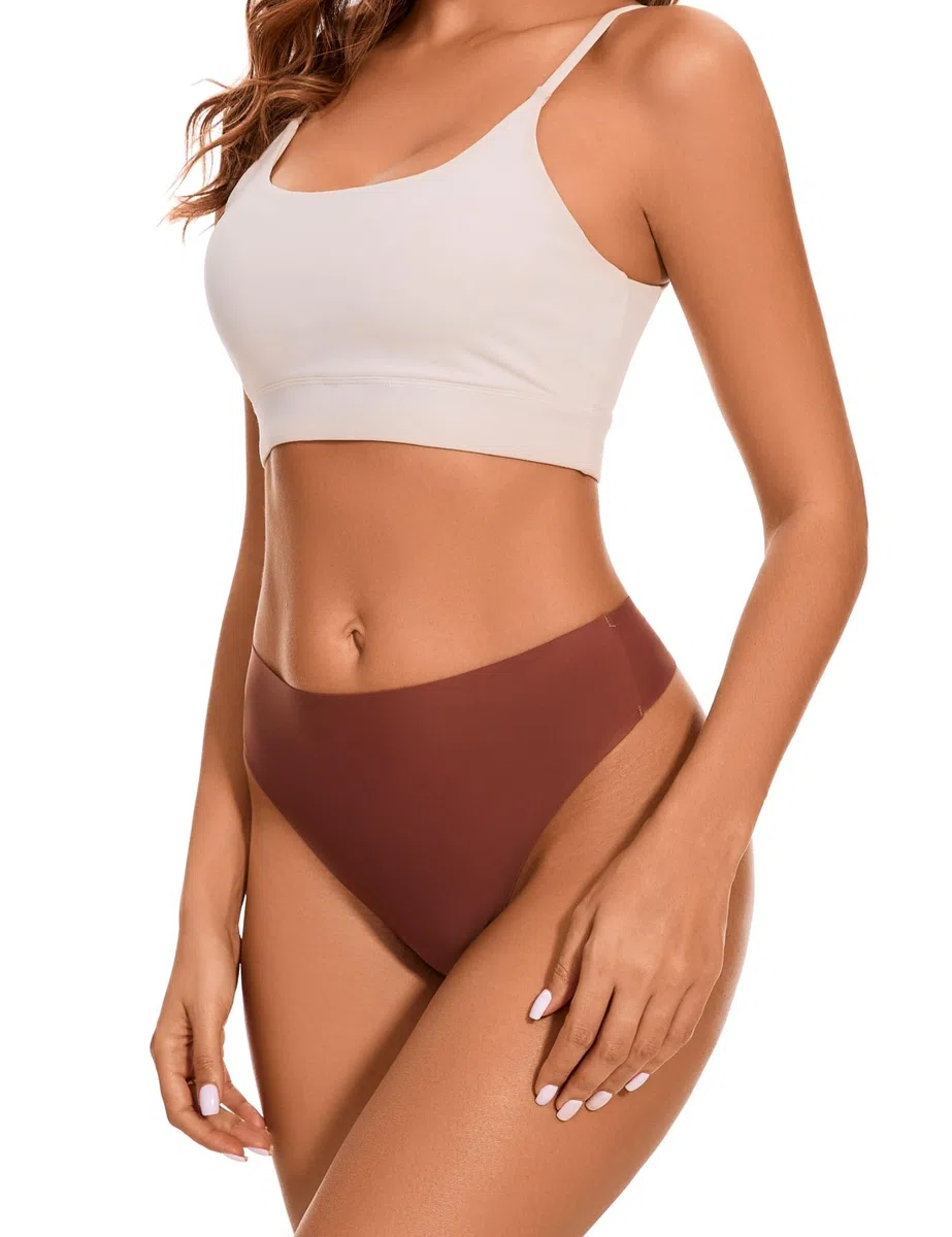 Tangas de cintura alta sin costuras para mujer, tangas transpirables, ropa interior cómoda, paquete de 6
