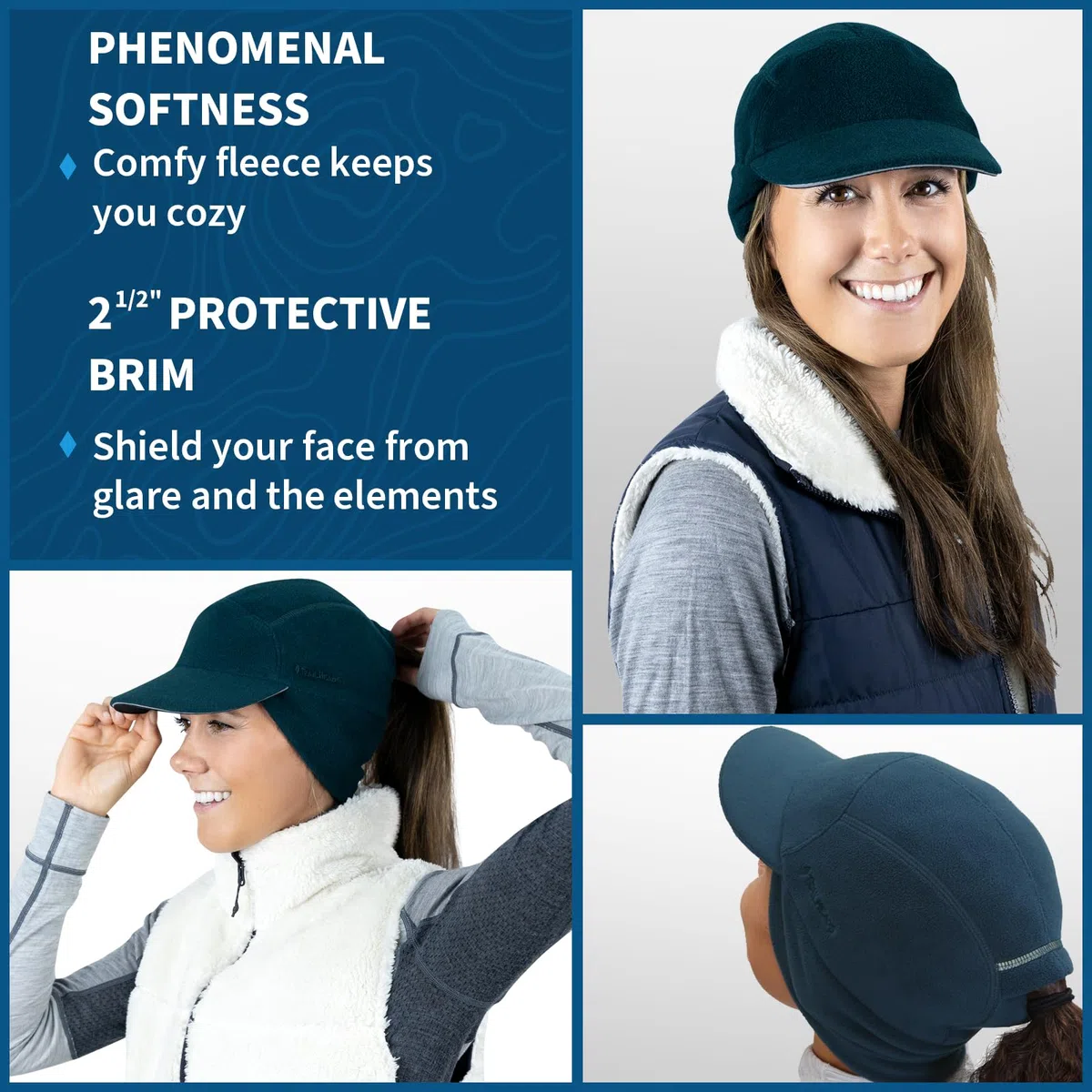 TrailHeads Trailblazer-Sombrero de Aventura para Cola de Caballo Gorro para Clima frío para Mujer