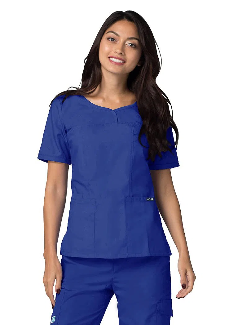 Adar Uniformes médicos - Casaca médica para Mujer con Cuello en v - 628 - Royal Blue - L