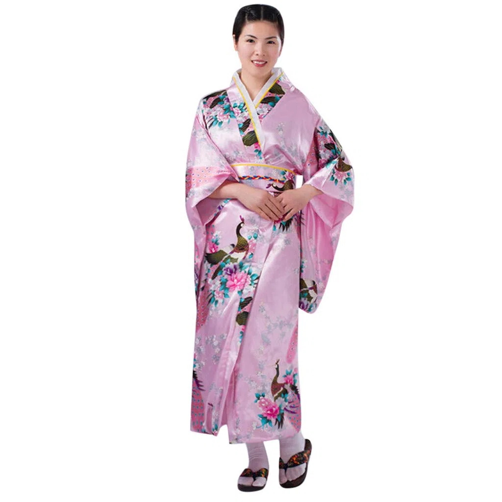 Generisch Kimono para mujer, bata, bata, bata larga, bata de baño fina, japonés, yukata sexy, caftán ligero
