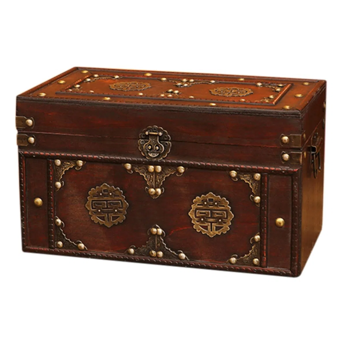 Caja de Madera Vintage Marrón para Recuerdos y Joyas Diseño Retro, Solución para Ordenar y Ahorrar Espacio Hogar o Espacio de Trabajo