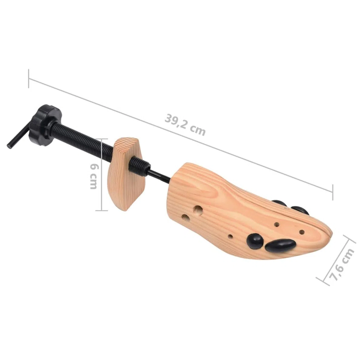 Hormas de Zapatos de Madera para Mantener su Calzado Perfecto - Ajustables 41-46, 12 Orificios y 8 Tapones para Aliviar Presión