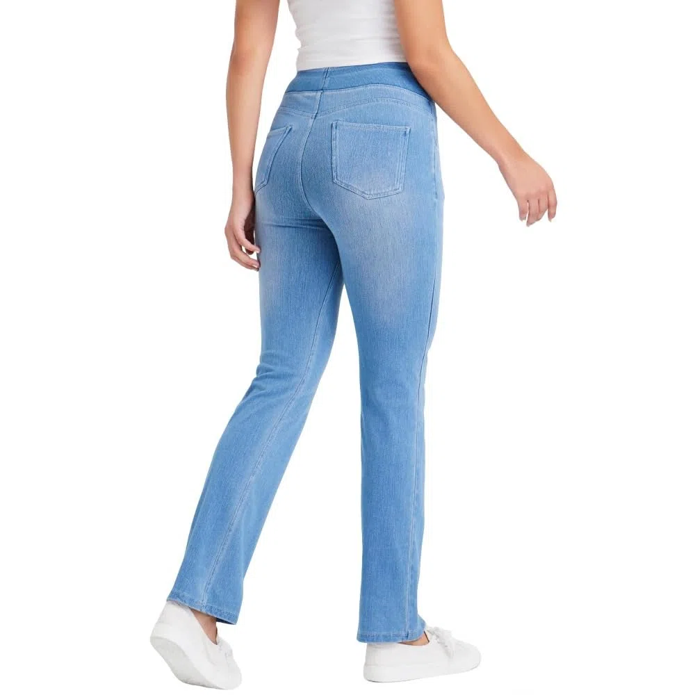Jeans Mujer Stretch de Tiro Alto Corte Bootcut Lavado Denim Pantalones Casual Efecto Moldeador con Bolsillos Ajuste Recto y Cómodo skinny/C/XS