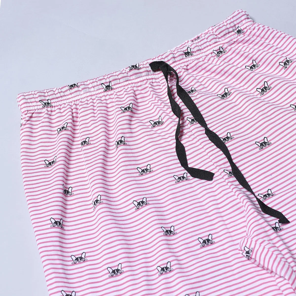 Evolove Pijama de algodón azul estampado para mujer