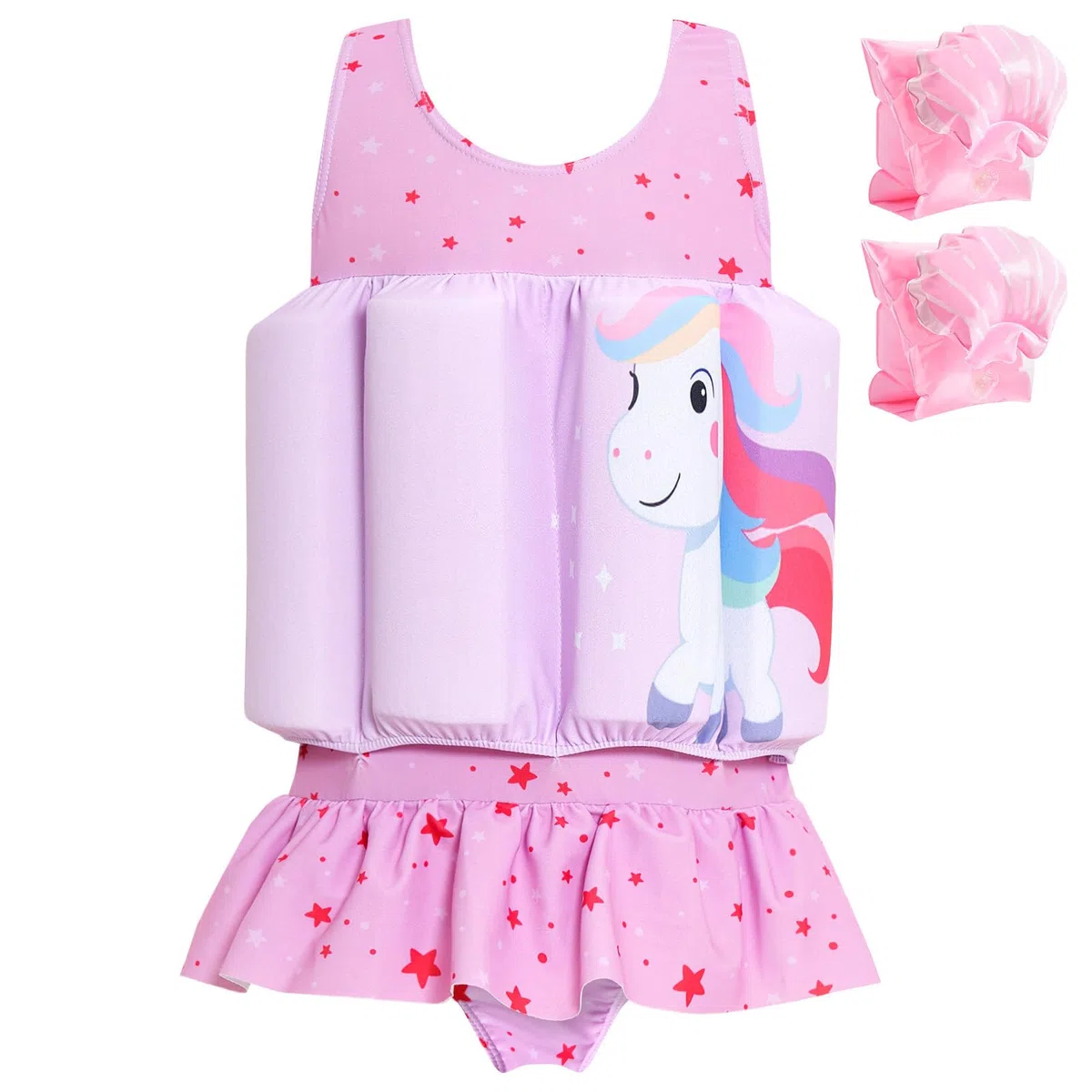 Traje de baño de una pieza con flotación para bebés y niñas