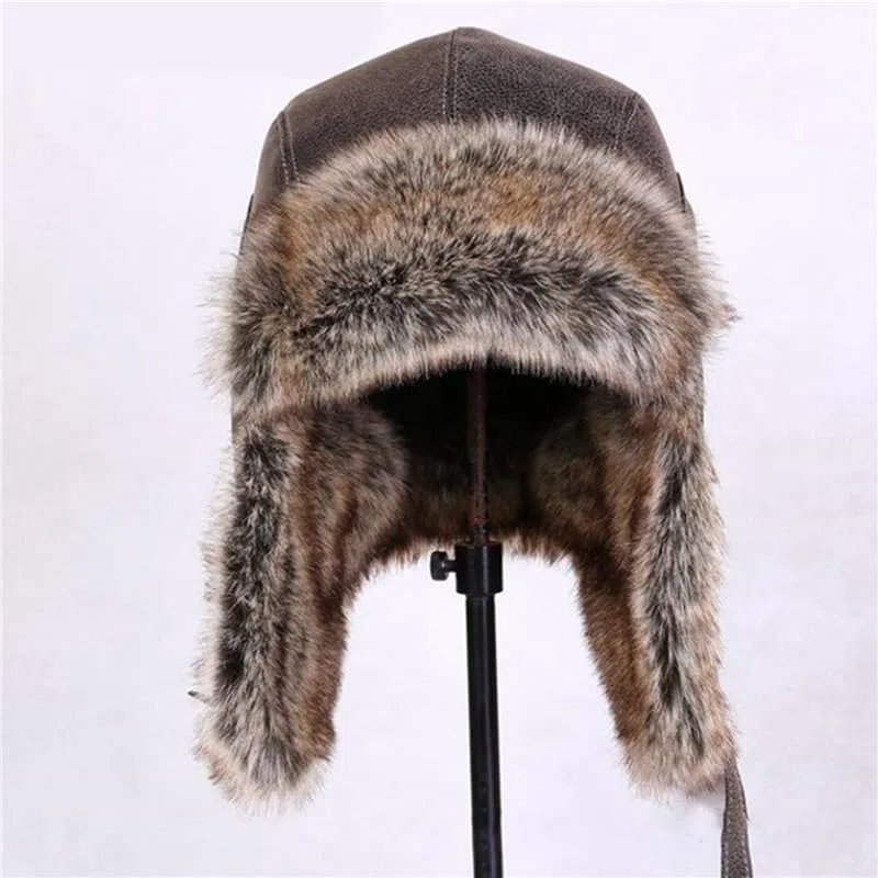 Gorro de Invierno Térmico Gorros de invierno for hombre Lei Feng Hat Gorro de nieve de piel sintética for mujer con orejeras a prueba de viento cálido Sombrero de Aviador para Esquiar Deportivas al Ai