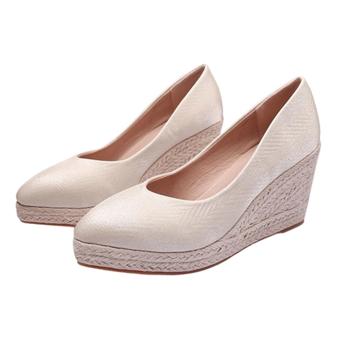 Genérico Sandalias Mujer Verano Primavera Verano Alpargatas Mujer Cuña Plataforma Zapatos Esparto Sandalias de Tacón Vestir Elegantes Sandals Alpargatas Valencianas Verbenas Fiesta